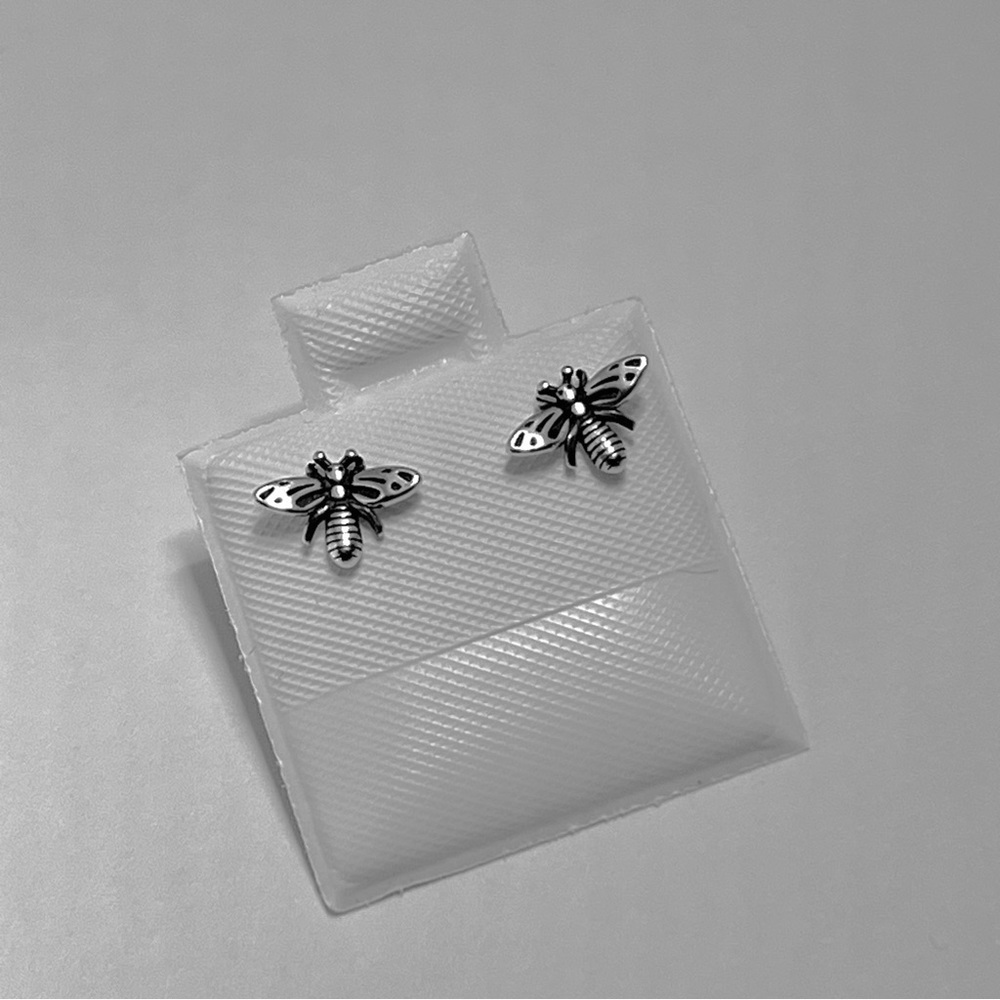 Sterling silver tiny bumblebee stud earring, bumblebee earrings, bumblebee studs